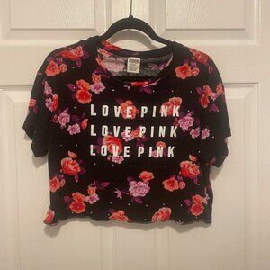 PINK Victoria's Secret Semi-Cropped Floral T-shirt- 25% Off Two or More Items